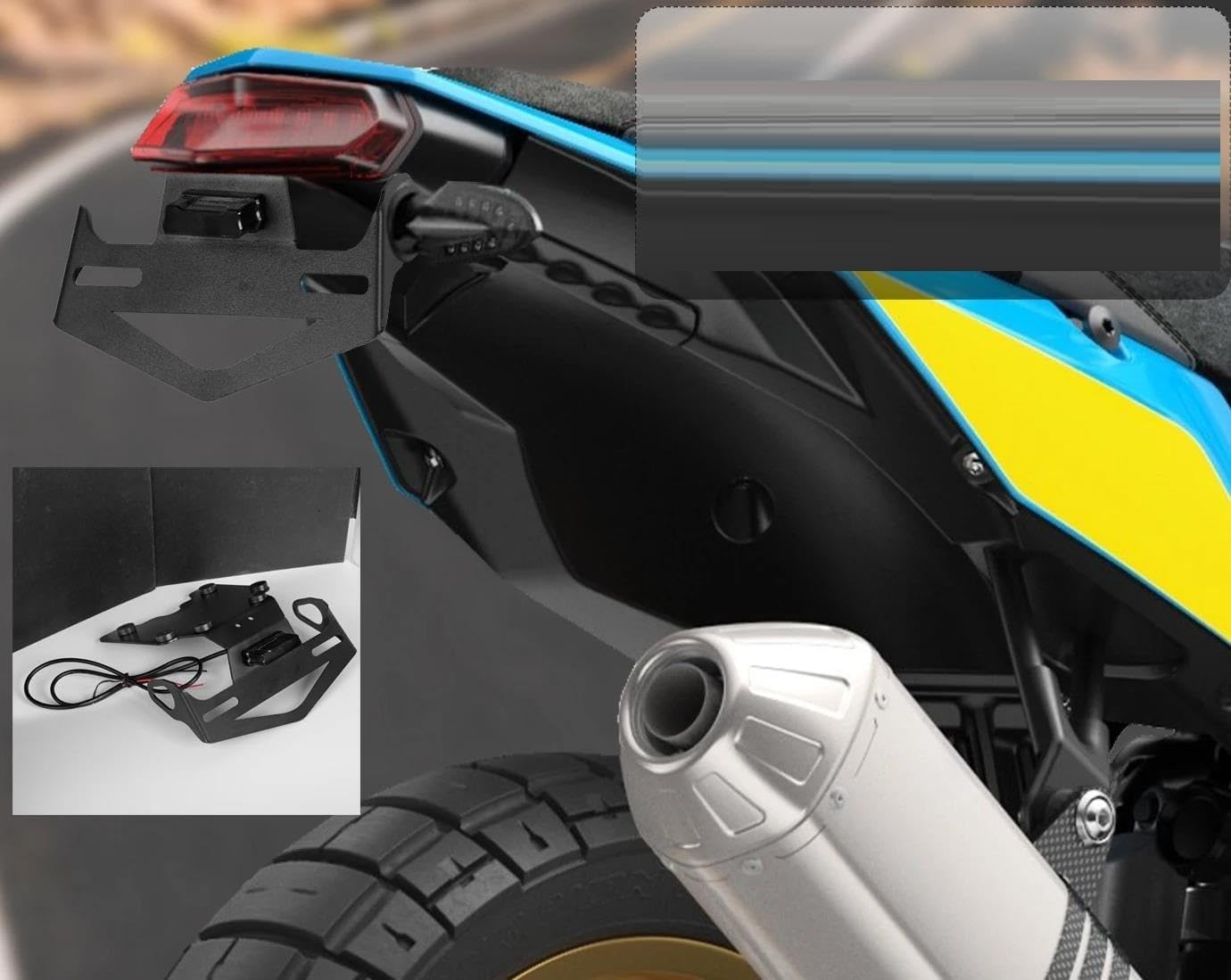 Motorcycle Parts Frame Rear Adjustable License Plate Mount Holder Bracket with Lamp for Yama&ha Tenere700 TenereT7 XTZ700 XY700Z 2019-2022 XTZ 700 Motorcycle