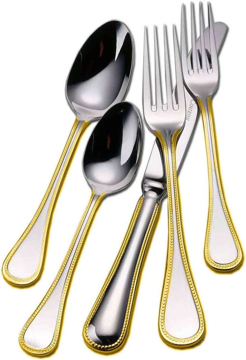 Couzon Le Perle Gold 5 piece place setting