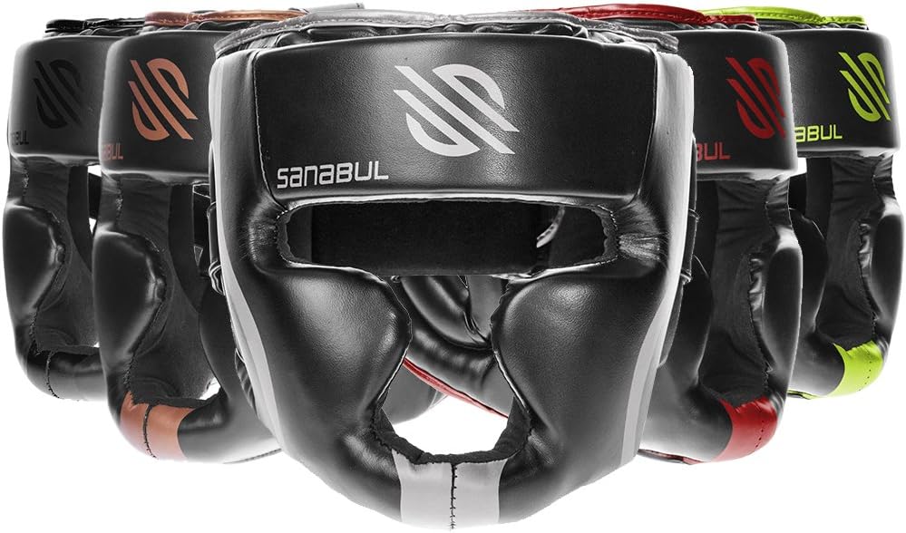 Sanabul Essential Boxing Headgear for Men & Women, Muay Thai Karate MMA Headgear with Protective Padding, Full Face Coverage Sparring Boxing Head Gear