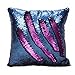 Fengheshun Reversible Sequins Pillowcase Mermaid Pillow Covers 40×40 cm Two Color Changing (Dark Blue+Purple)