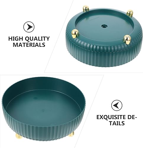 Miniatura 5 de Hemoton Estante giratorio para especias Lazy Susan, organizador giratorio de especias, soporte de mesa giratorio de frutas para armarios de cocina,