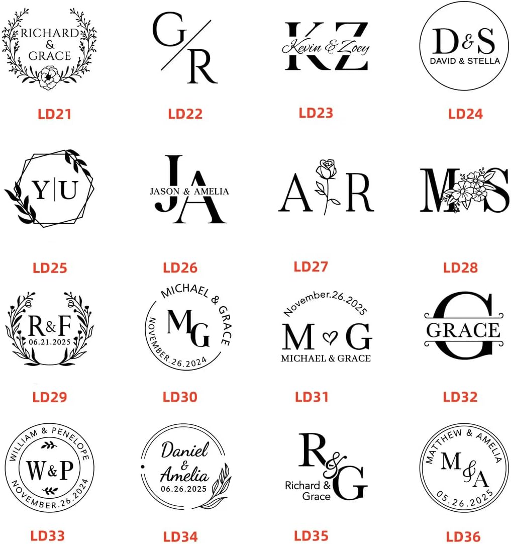 Personalized Wedding Embosser Stamp - Initials Embosser, Envelope and Invitation Embossers, Custom Logo Stamp