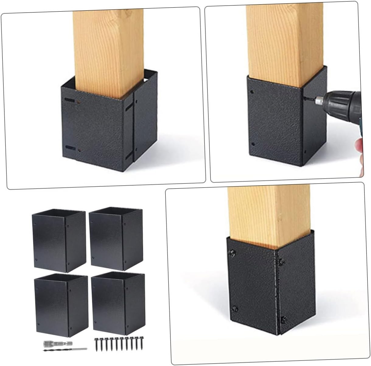 1Set Metal Deck Post Base Protector for Mailbox and Railing Support Heavy Duty Replacement Bracket for Fence and Pavilion Posts Durable Smooth Edges Easy Installation