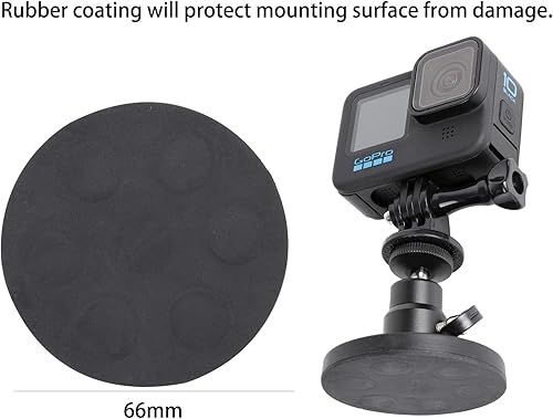 Miniatura 3 de PellKing Soporte magnético para cámara GoPro Insta360 Akaso DJI Action, con cabeza de bola de rotación, revestimiento de goma súper fuerte, imán de