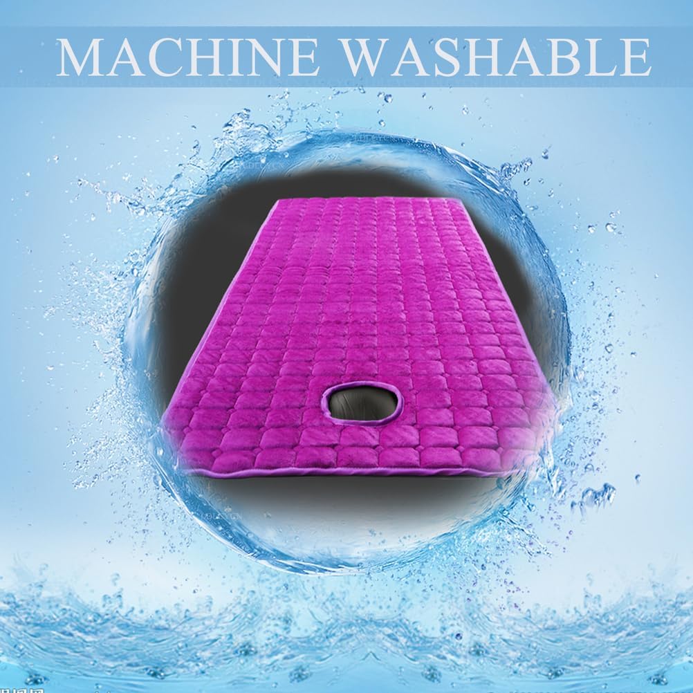 Purple(r),80x190cm, Massage Table Mattress Pad with Breathing Hole Spa Bed Pad with Elastic Band Non-Slip Lash Bed Cushion Spa Massage Sheet Bed Pad for Home Hotel Beauty Salon Washable