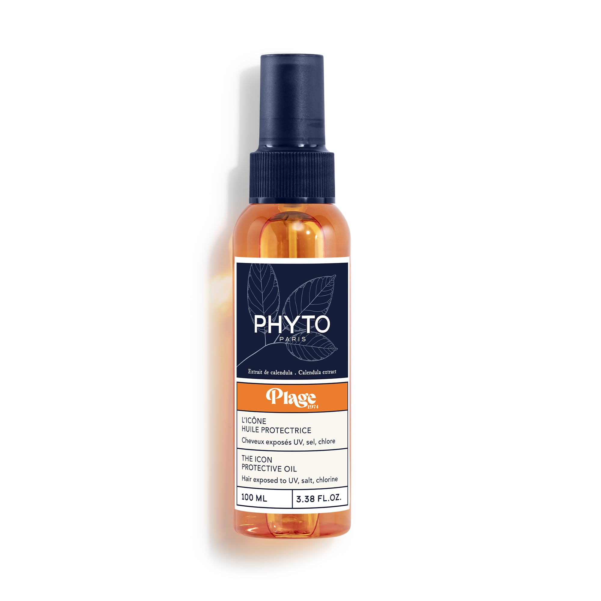 Phyto Paris - Plage - Aceite Protector para el Cabello 100ml - Tratamiento para Cabellos Expuestos al Sol - Enriquecido con Caléndula - Protege, Nutre, Rehidrata y Repara - Brillo - Sin Aclarado