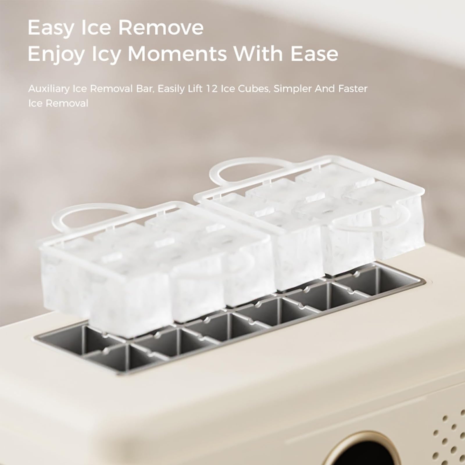 Máquina De Hielo Portátil, Máquina De Hielo Para Encimera De 150w Con 12 Cubitos En 15-20 Minutos, Bajo Nivel De Ruido, Diseño Compacto, Máquina De Hielo Automática Para Hogar, Oficina green home-use