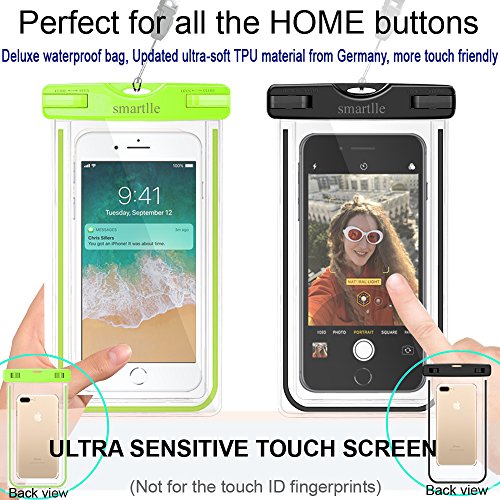 Smartlle Universal Waterproof Phone Pouch Holder, Large Phone Waterproof Case Underwater Dry Bag For Iphone 13 12 11 Pro Max Xr,Xs, 8,7,6 Plus,Se, Galaxy S22/A/Note, Lg,7”, Beach Water Pool -4 Pack #TOP1