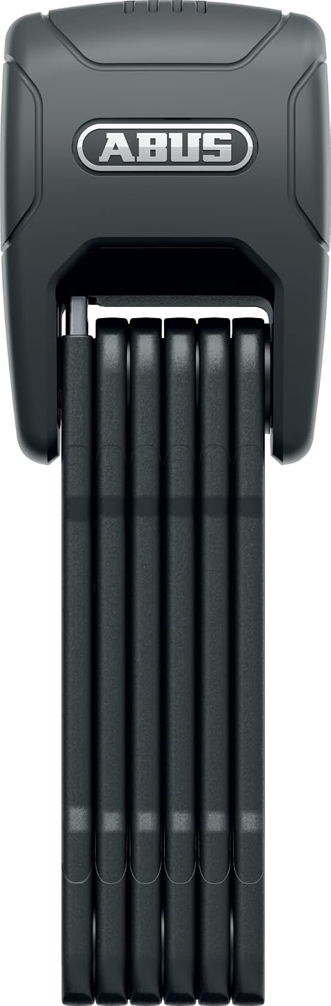 ABUS Lucchetto pieghevole BORDO GRANIT™ XPlus 6500KA/90 nero SH - lucchetto per bici flessibile e sicuro con allarme e protezione extra sulle articolazioni - con porta lucchetto - lunghezza 90 cm | Lucchetto bici con allarme, livello sicurezza 15, cilindro XPlus, allarme 100 dB, supporto SH