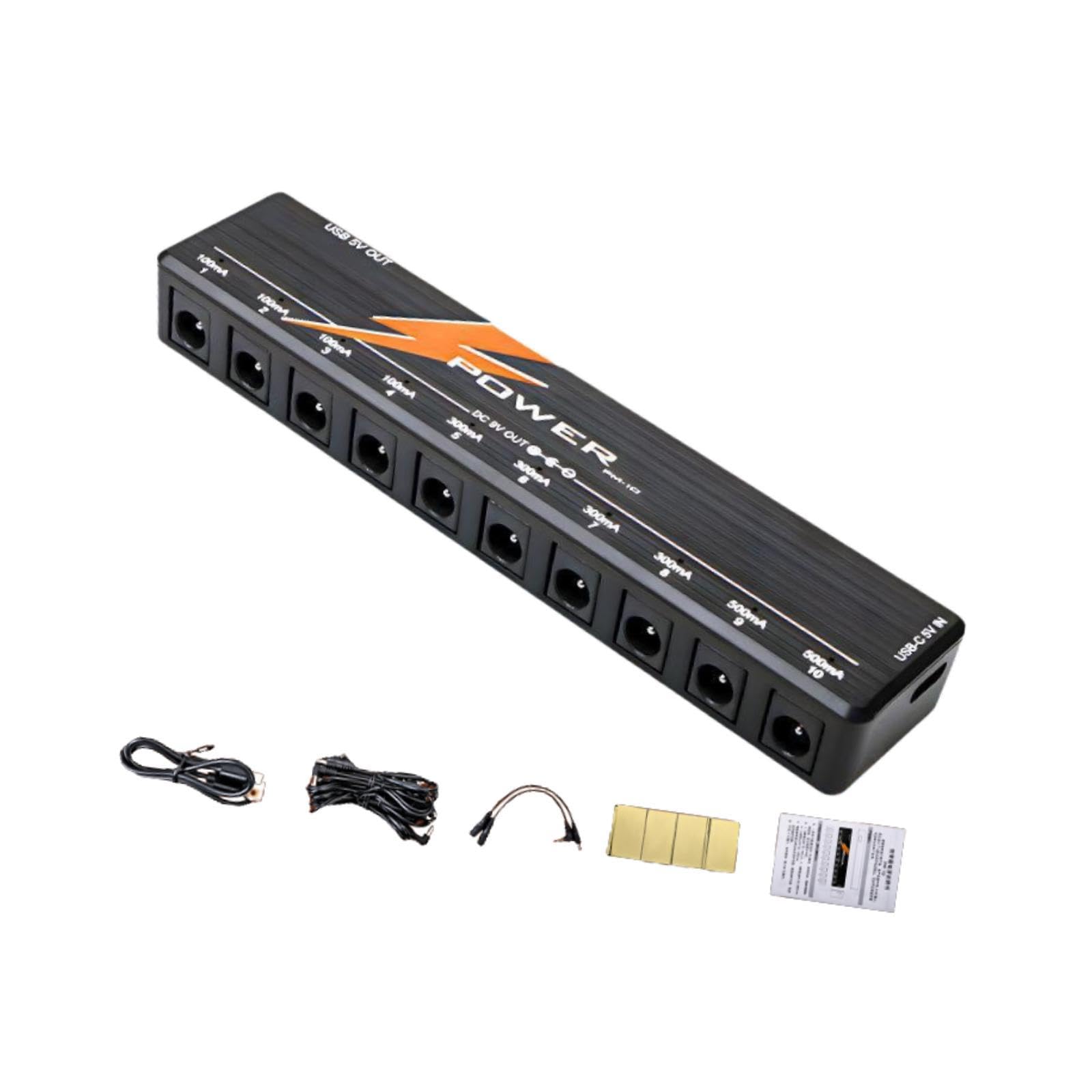 MagiDeal Alimentatore per pedali per chitarra, protezione da cortocircuito per pedali effetto 9V/12V/18V per musicisti professionisti, Nero