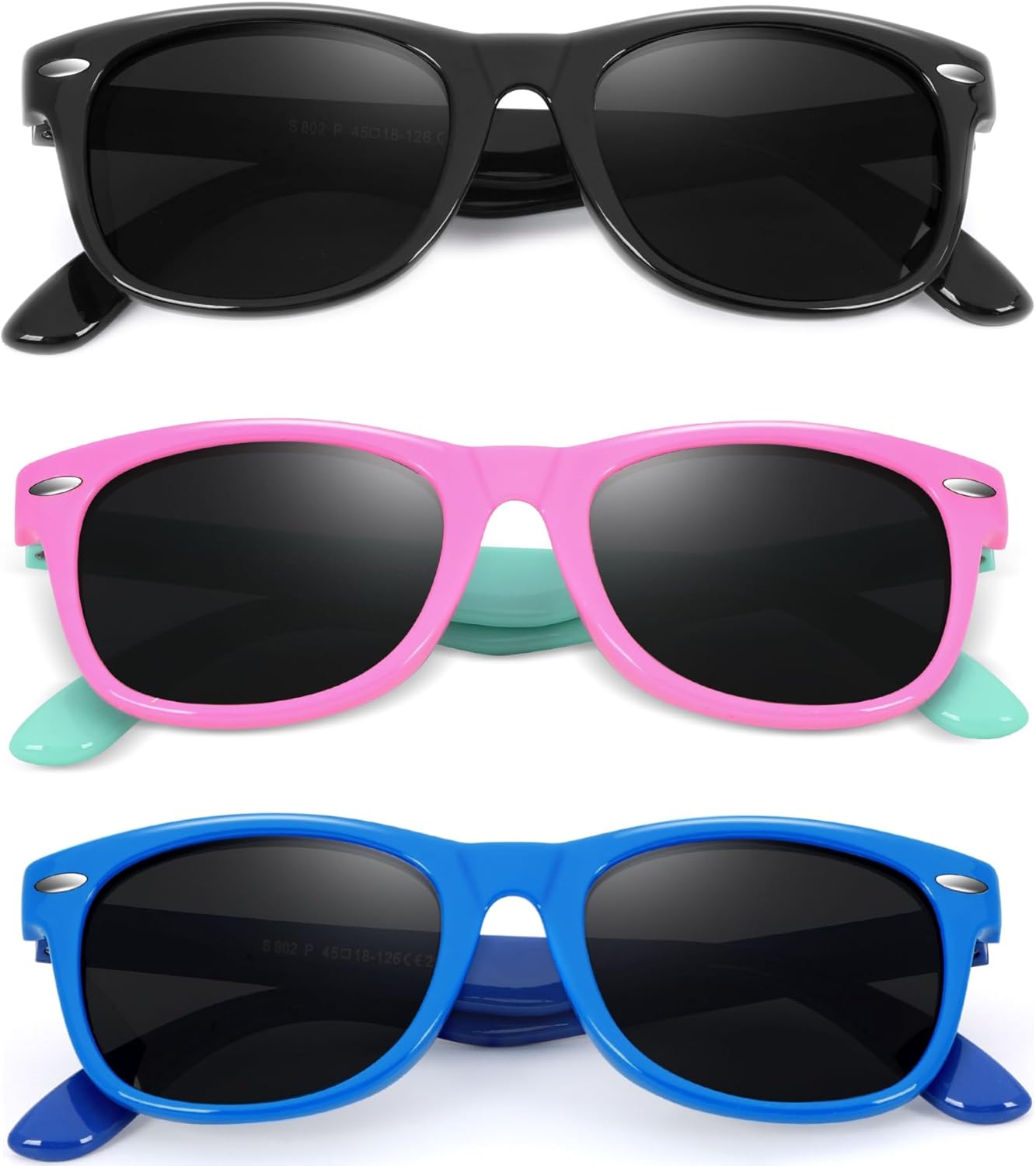 BEALER Kids Polarized Sunglasses for Girls Boys UV Protection Sun Glasses Flexible Rubber TPEE Shades for Children Age 3-9