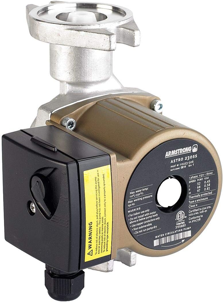 Armstrong 110223-306 1/25 Horsepower Astro 230SS Wet Rotor Circulator, Stainless Steel