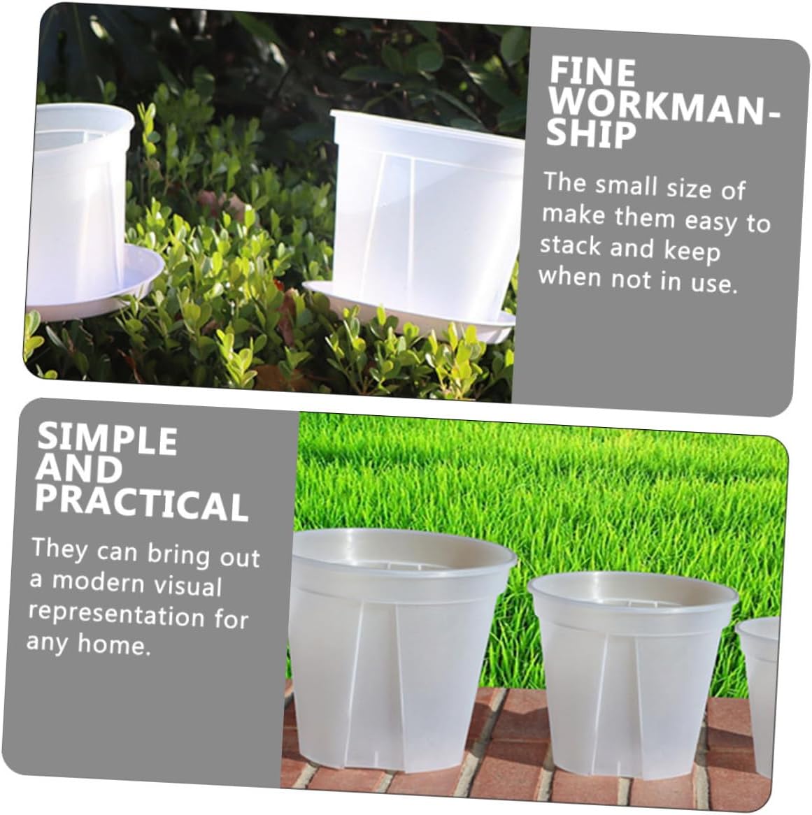 4pcs Clear Plastic Gardening Pots Multi Functional Nursery Planter for Flower Transplanting Home Gardening Balcony Use Durable Material with Drainage for Succulents Plants