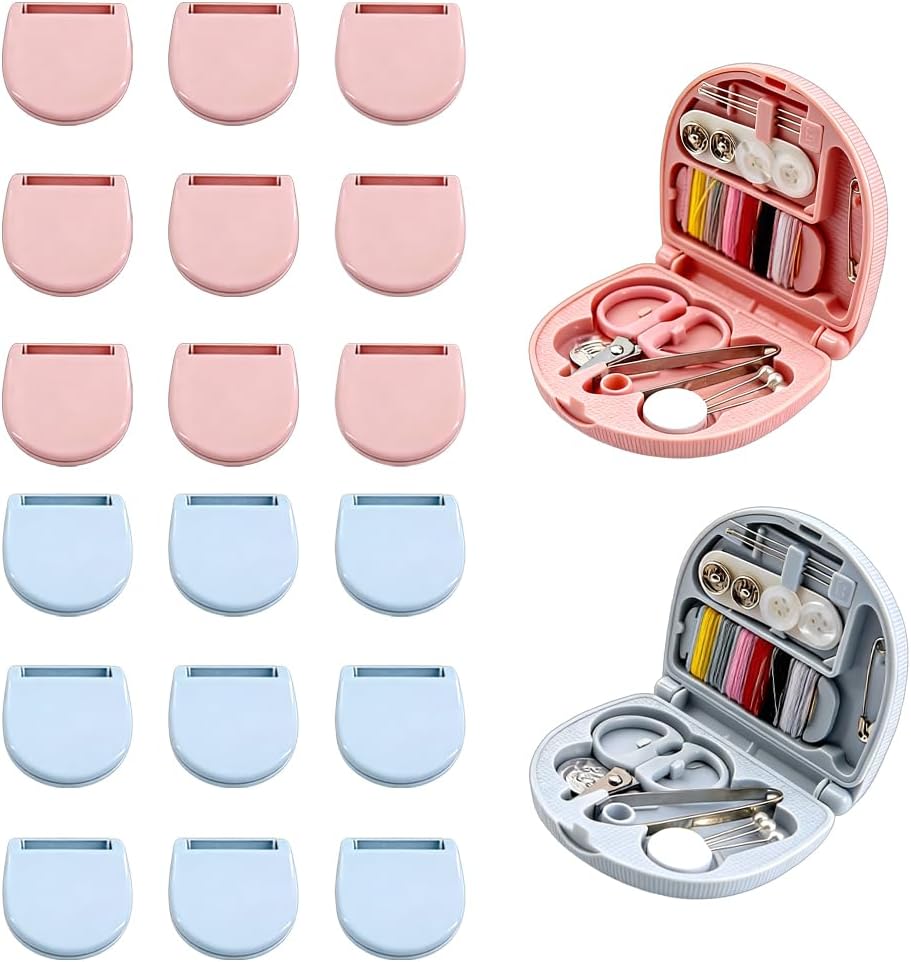 20 Pieces Mini Travel Sewing Kit - Portable Emergency Sewing Box with Needle, Thread & Scissors, Small Sewing Tools for Beginners, Travelers, Hotel, Charity & Homeless