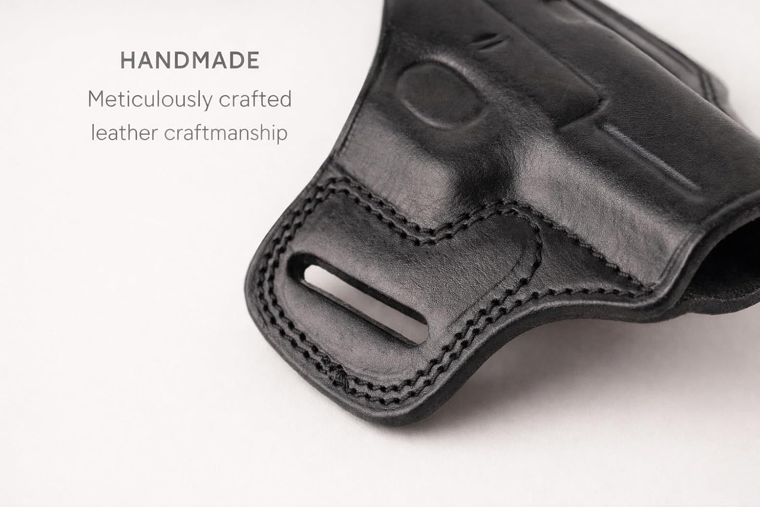 Premium Handmade Full Vegetable-Tanned Leather Gun Holster - Fits Glock 17,22 - Right Hand OWB Belt Holster - Superior Comfort and Durability by Hazza