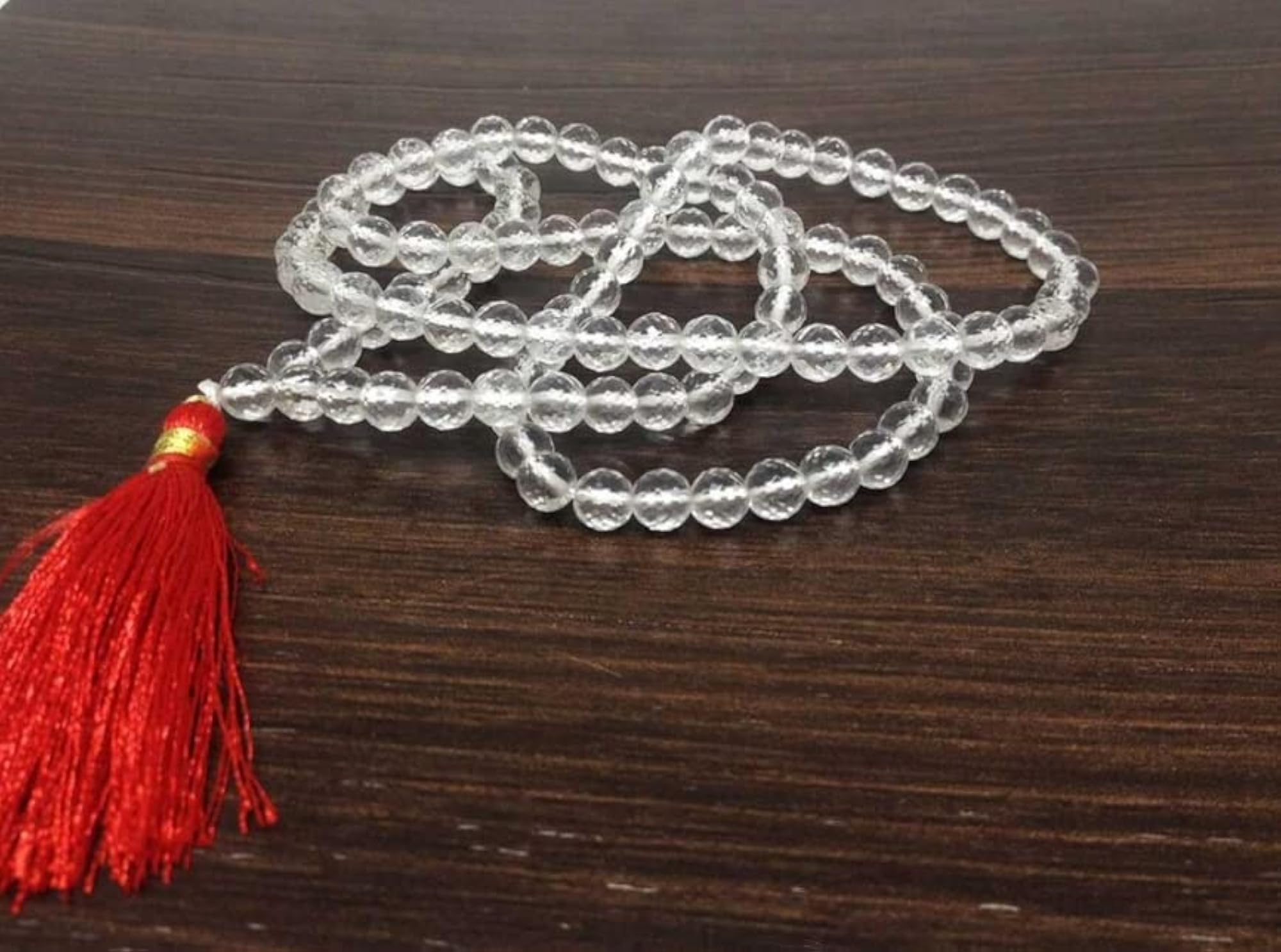 Sphatik Crystal 108 Beads Necklace, Lab Certified