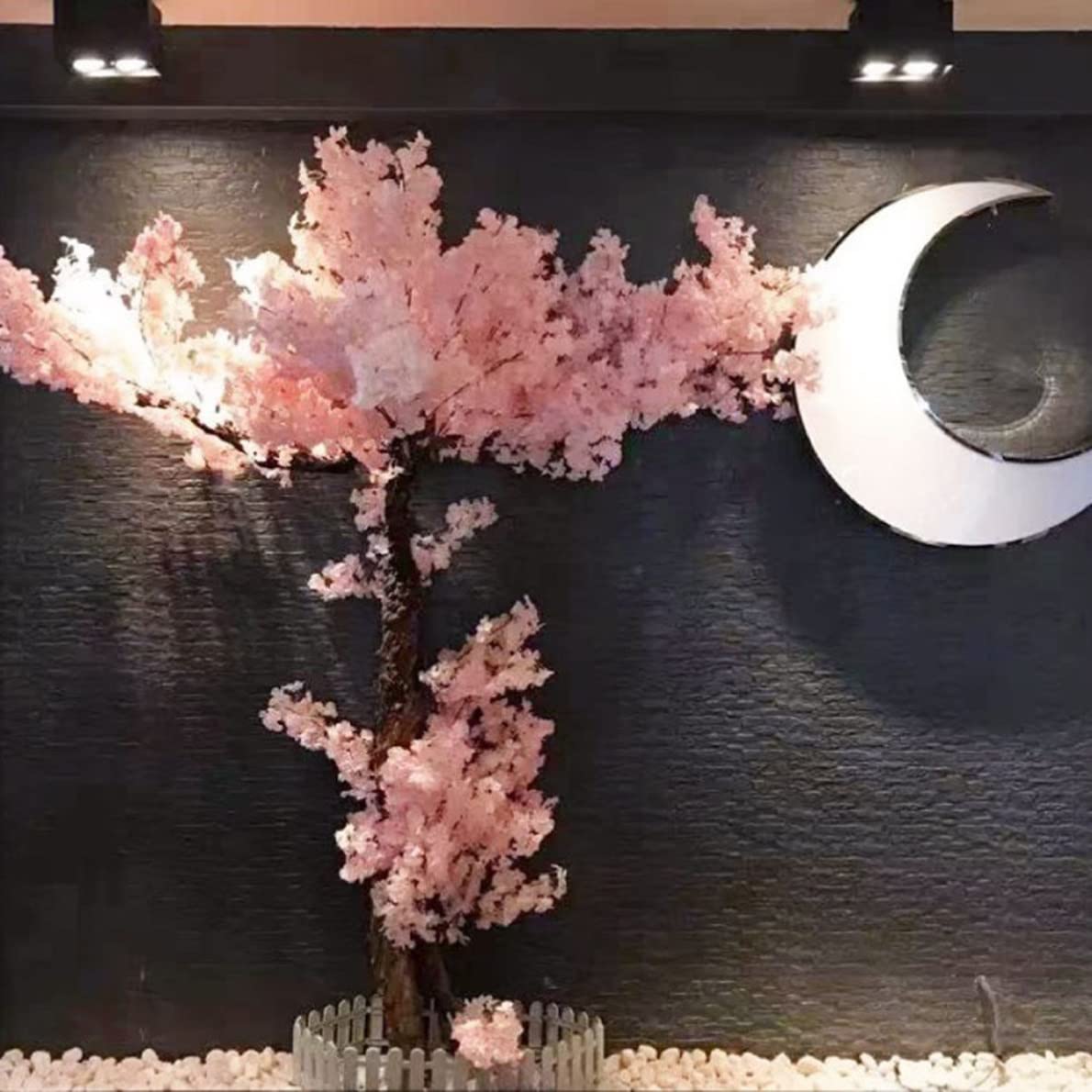 Duże sztuczne drzewa wiśni-prawdziwe drewniane łodygi i realistyczne liście, idealne dekoracje do domu fałszywa replika rośliny Sakura 1x1m/3.2x3.2ft