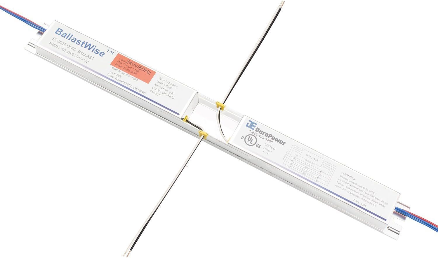 DXE472UV122 Ballast Operate 4 x 100W T12 UV 6Ft Tubes for Your 240V Input Tanning System Ballast Replacement