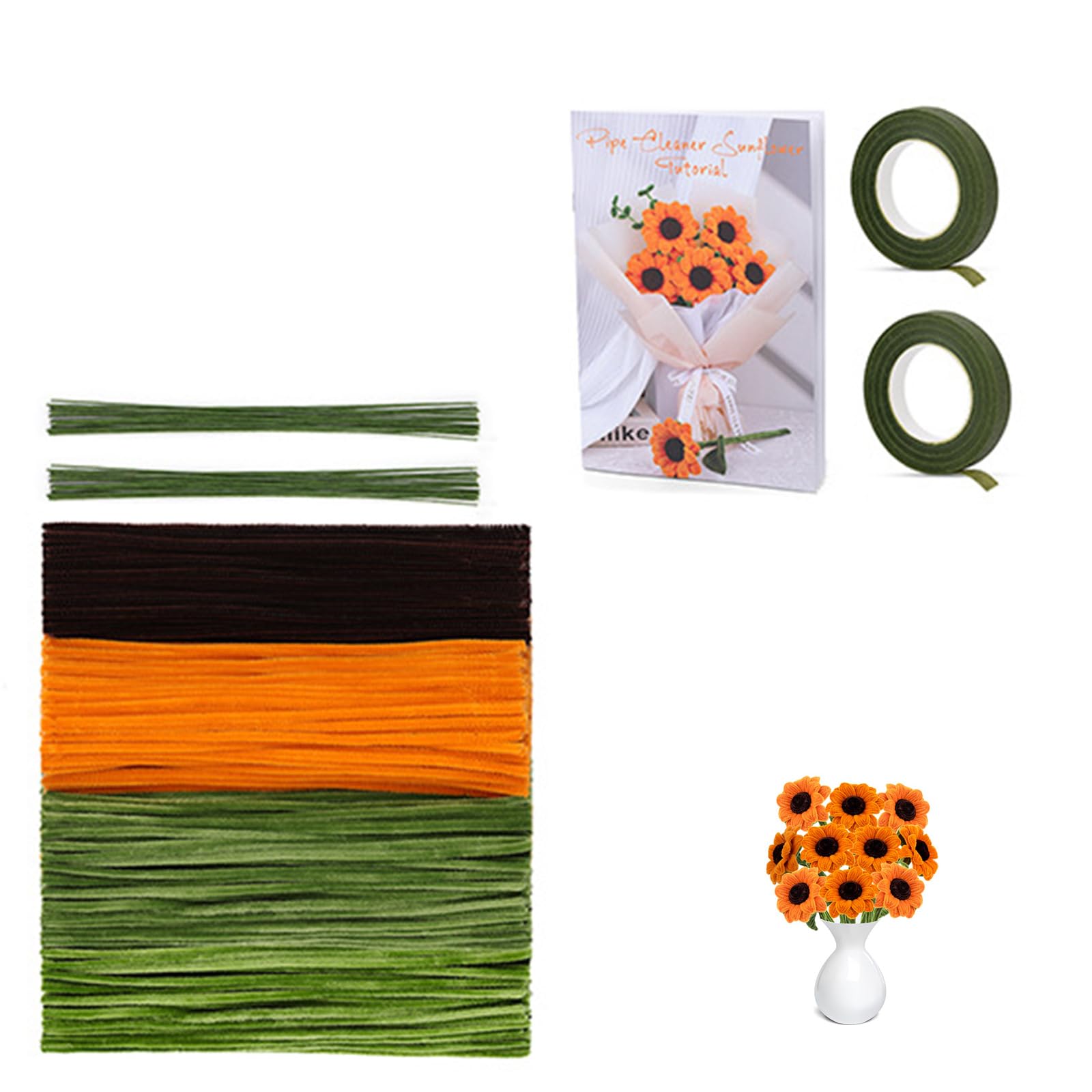 carotoe Bendable Twist Stick for Flower Elegant Tulips/Sunflowers Florals Bouquet Crafting Accessories Bendable Stems