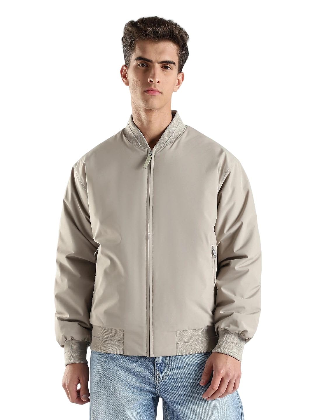 calvin klein jeans Solid regular fit polyester jacket-picture-36