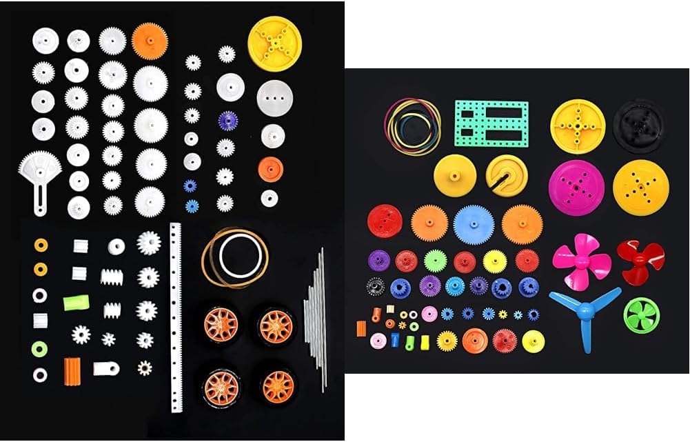 Electronic Spices 78 PCS Plastic Gear Set Rack Pulley Belt Worm Single Double Gears DIY Car Robot