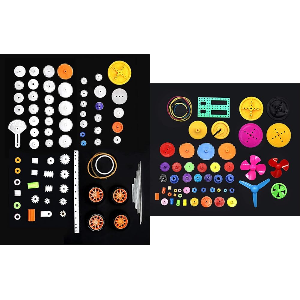 Electronic Spices 78 PCS Plastic Gear Set Rack Pulley Belt Worm Single Double Gears DIY Car Robot