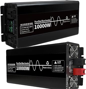 Power Inverter for Vehicle, 10000W Pure Sine Wave Inverter with Dual Sockets & LCD Display, DC to AC Voltage Converter for Boat RV,10000W 48V