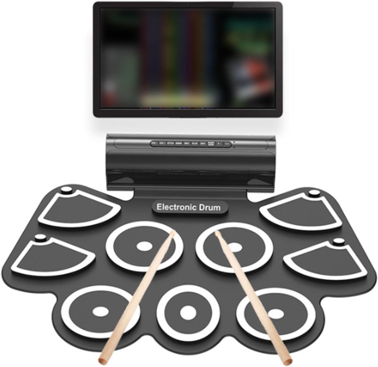 Electronic Drum Set, Real Effect Midi Drum Kit with Dual