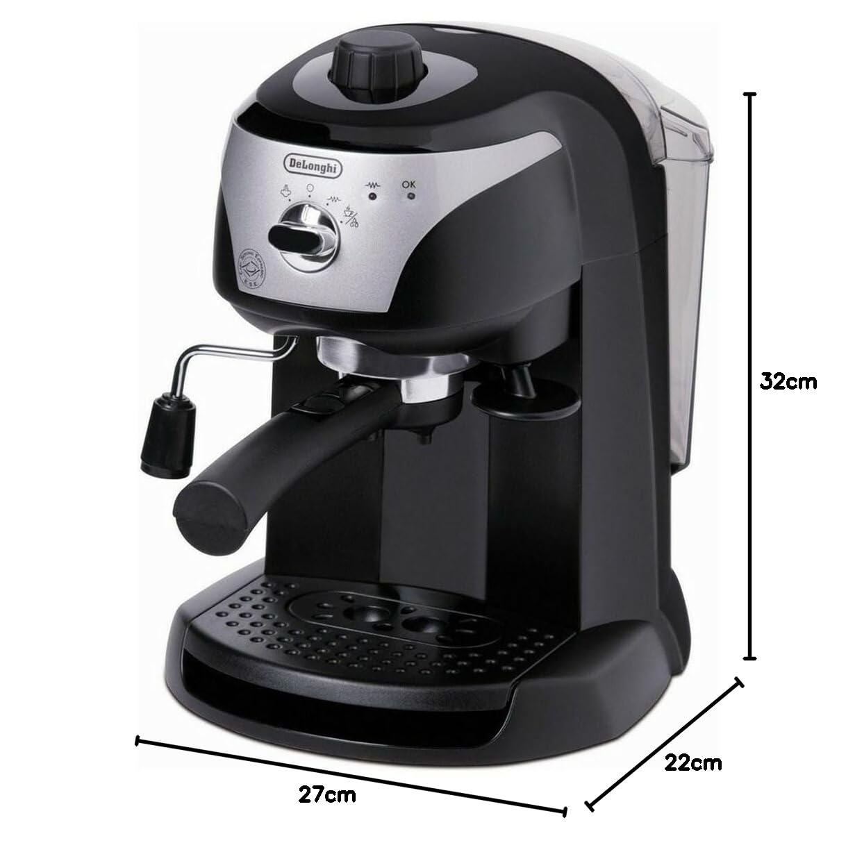 De'Longhi EC221.B macchina per caffè espresso con pompa in Acciaio inoxidabile, 1100W, 1L, nero