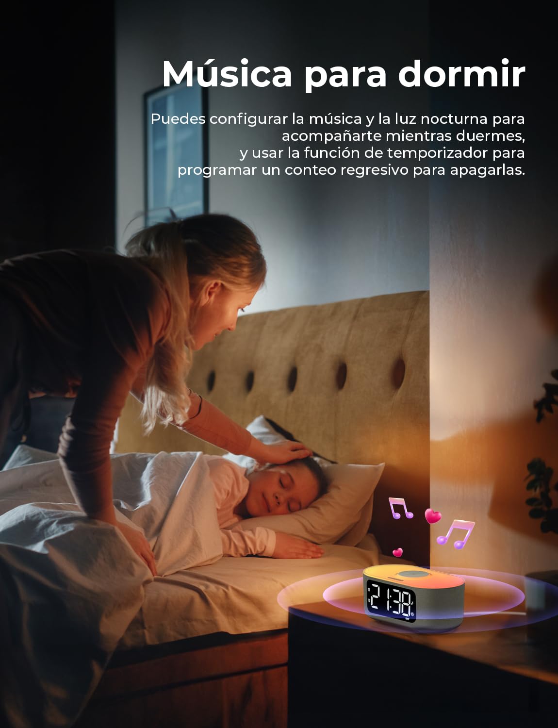 LIORQUE Radio Despertador Digital con Carga Inalámbrica 15W Qi, Reloj Despertador con Pantalla LED de Atenuación Automática, Luz Nocturna, Altavoz Bluetooth, Doble Alarma y Snooze, Modo Fin de Semana