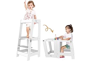 COSCO Retro Counter Chair/Step Stool, Sliding, Red