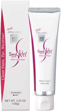 APAGARD SMOKIN, Sangis Nano-Hydroxyapatite Toothpaste for Naturally Whiter Teeth, No Fluoride, Stain-Removal Type, 100g / 3.5 oz, Mild Mint Flavor