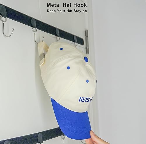 Miniatura 3 de Organizador de gorras de béisbol, con capacidad para hasta 36 gorras, ganchos de metal fuertes, montaje versátil, diseño anticaídas, ahorro de