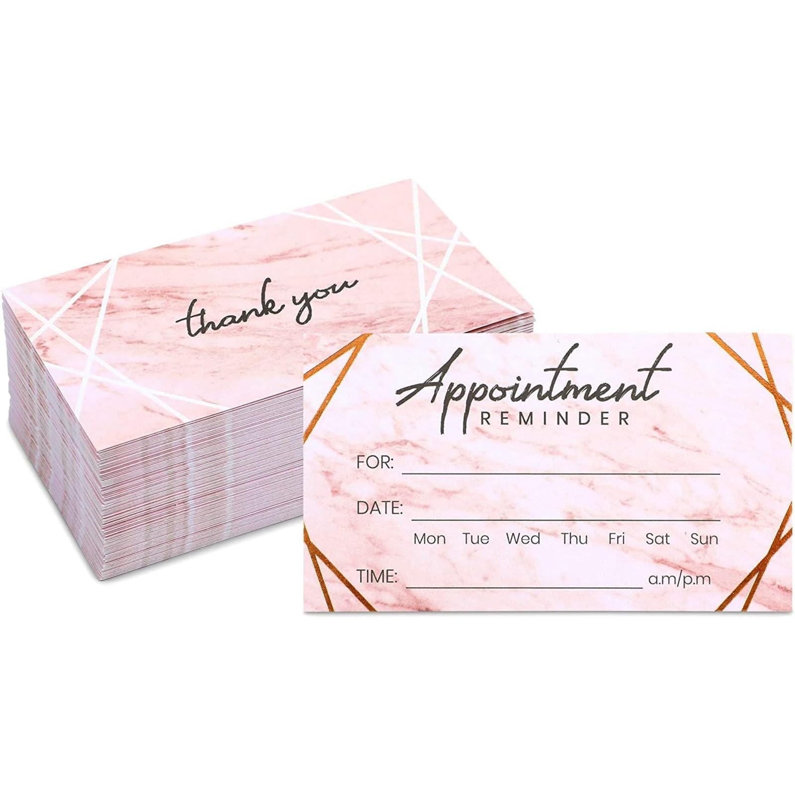 Pipilo Press Schede promemoria appuntamenti 8,9 x 5,1 cm marmo laminato oro rosa confezione da 100