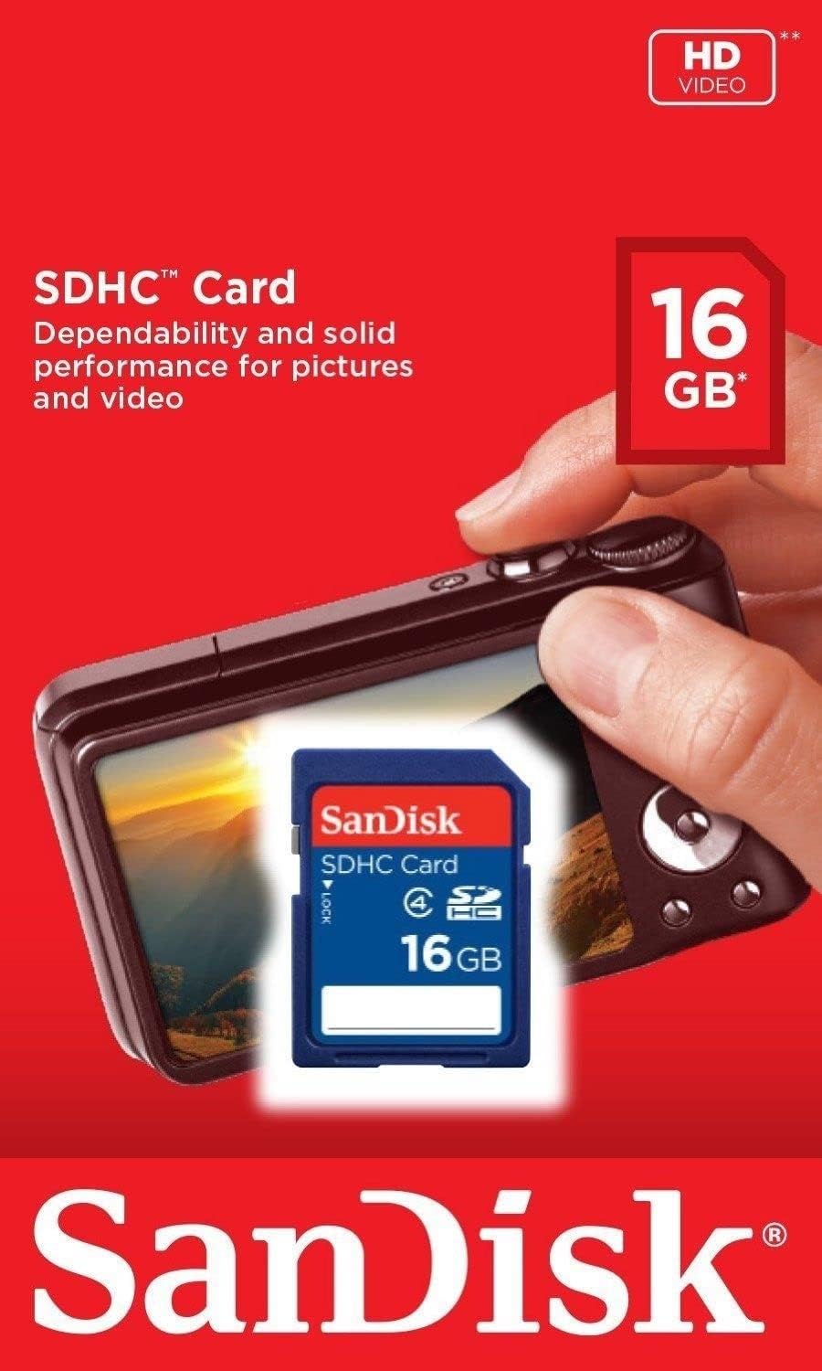 SanDisk 16GB (10 Pack) SDHC Class 4 Flash Memory Card SDSDB-016G Bundle with (1) GoRAM Card Reader