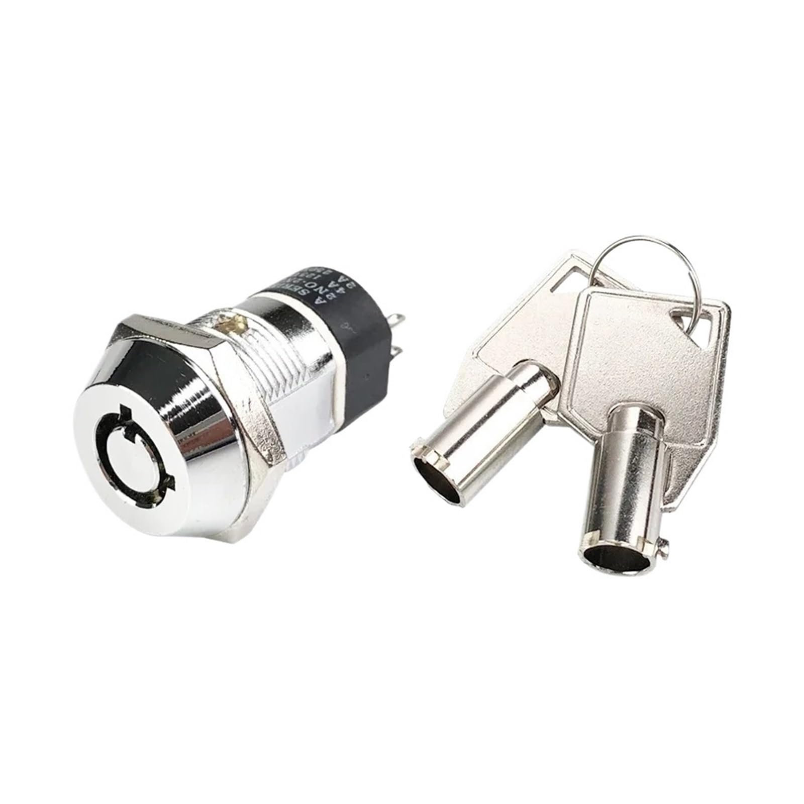 Metall-Schlüsselschalter 5/10Sets 4Pin 19mm Metall EIN-AUS 2Position DPST EINE Serie Elektronische Lock Schlüssel Knopf Schalter 2NO 2NC Drehknopf(1 pullout-1 sets)