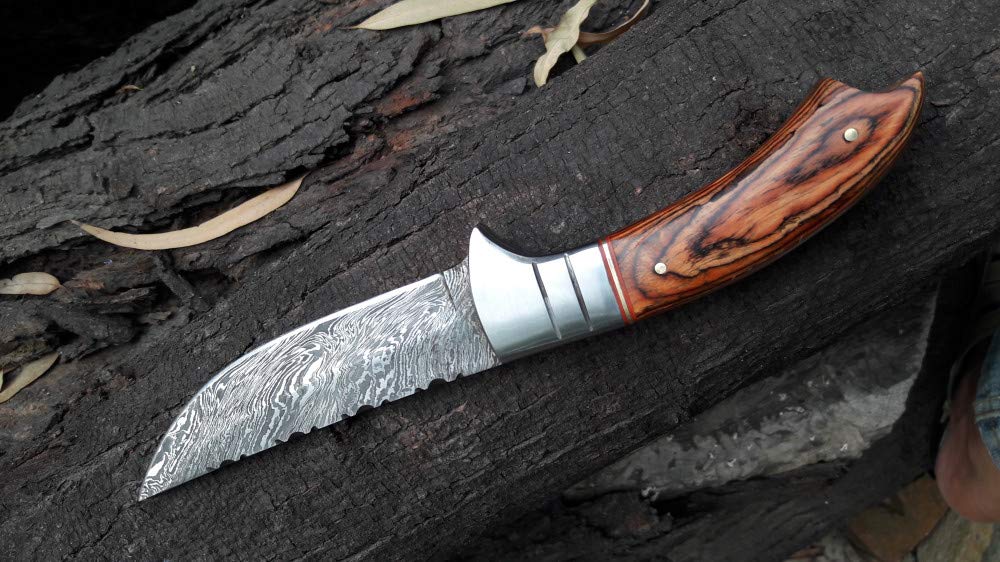KE-0231-HK CUSTOM HANDMADE DAMASCUS STEEL SKINNER KNIFE
