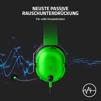 Razer BlackShark V2 X Multi-Platform Wired E-Sports Headset (Triforce 50 mm Driver Advanced Passive Noise Cancellation 7.1 Surround Sound Hyperclear Cardioid Mic) Green