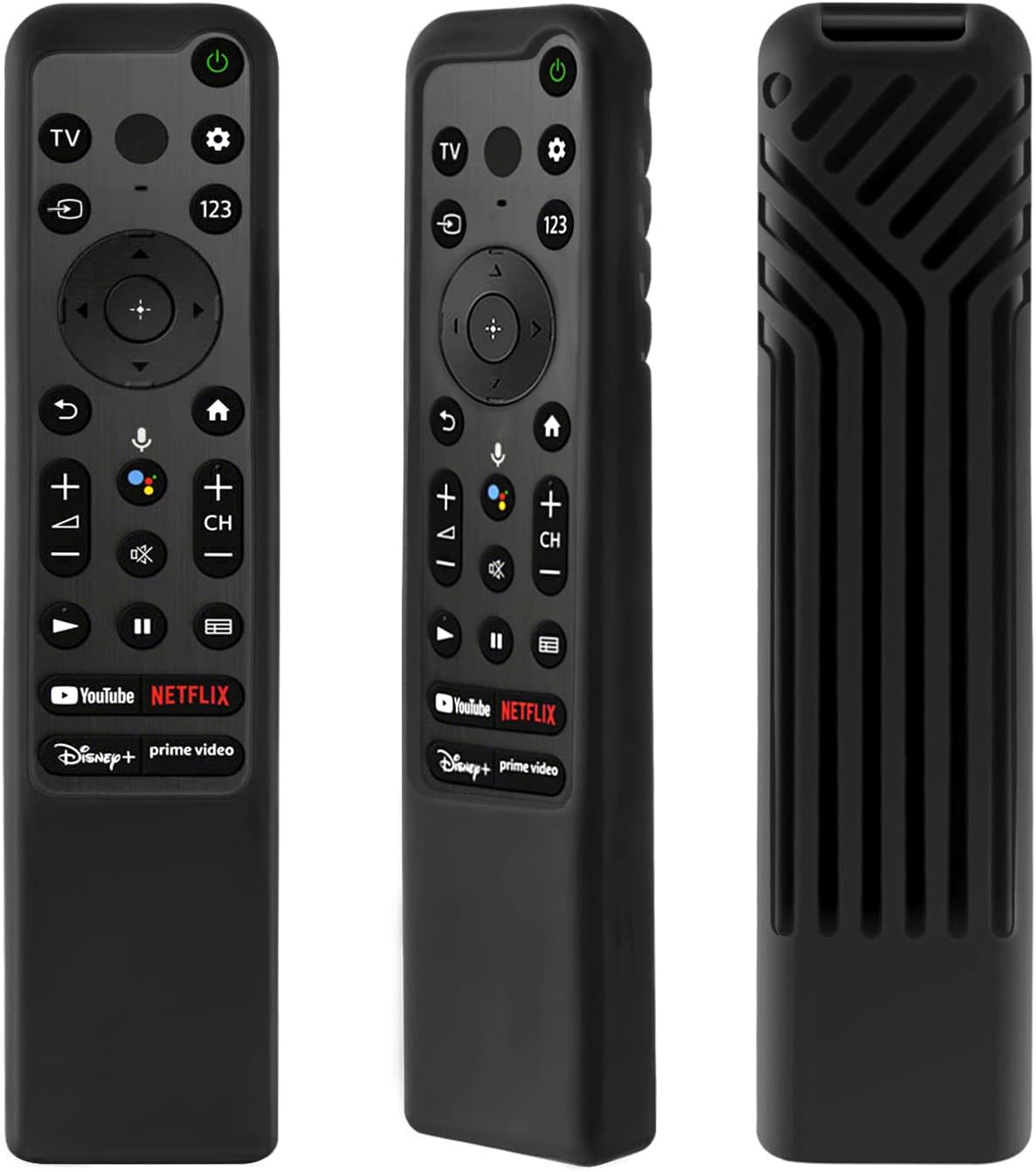 YiBiChin Silicone Protective Case for Sony Bravia XR RMF-TX800P/TX800U/TX800C RMF-TX900U/TX900C/TX900P Skin-friendly Cover Non-Slip Shockproof Anti-Lost Washable with Lanyard (Black)