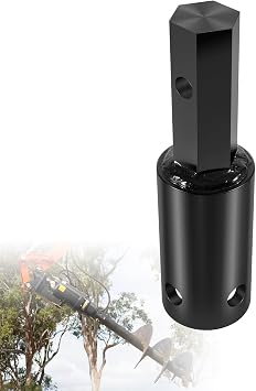 Heavy Duty Auger Adapter 2-9/16" Female Round to 2" Male Hex for Augers, Skid Steers, Tractors, Post Hole Diggers