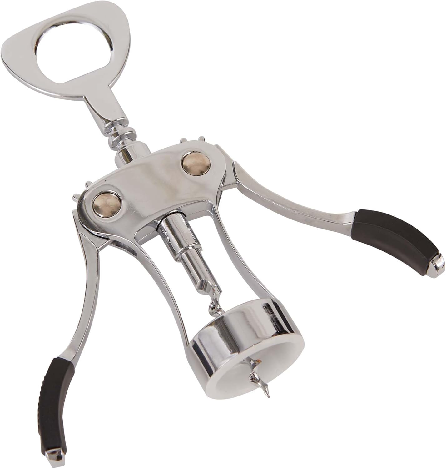 RSVP International Winged Wine Opener, Gear Driven & Self-Centering for Effortless Bottle Opening, 7.28x2.76-Inch