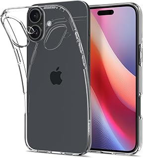 Spigen iPhone 16 ケース クリア 黄変防止 TPU ソフト 耐衝撃 米軍MIL規格 リキッド・クリスタル ACS08190 (クリスタル・クリア)