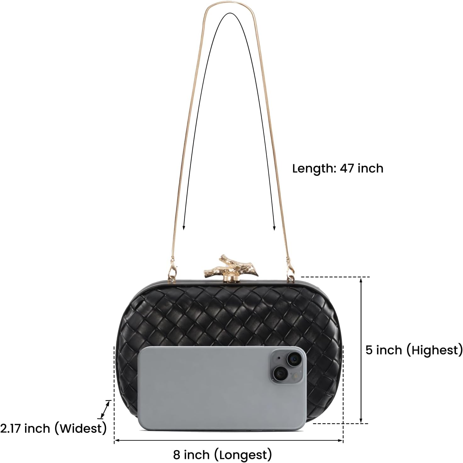 Woven Clutch Purses for Women Elegant Evening Bag for Parties, Weddings,Gold Clutch Purse
