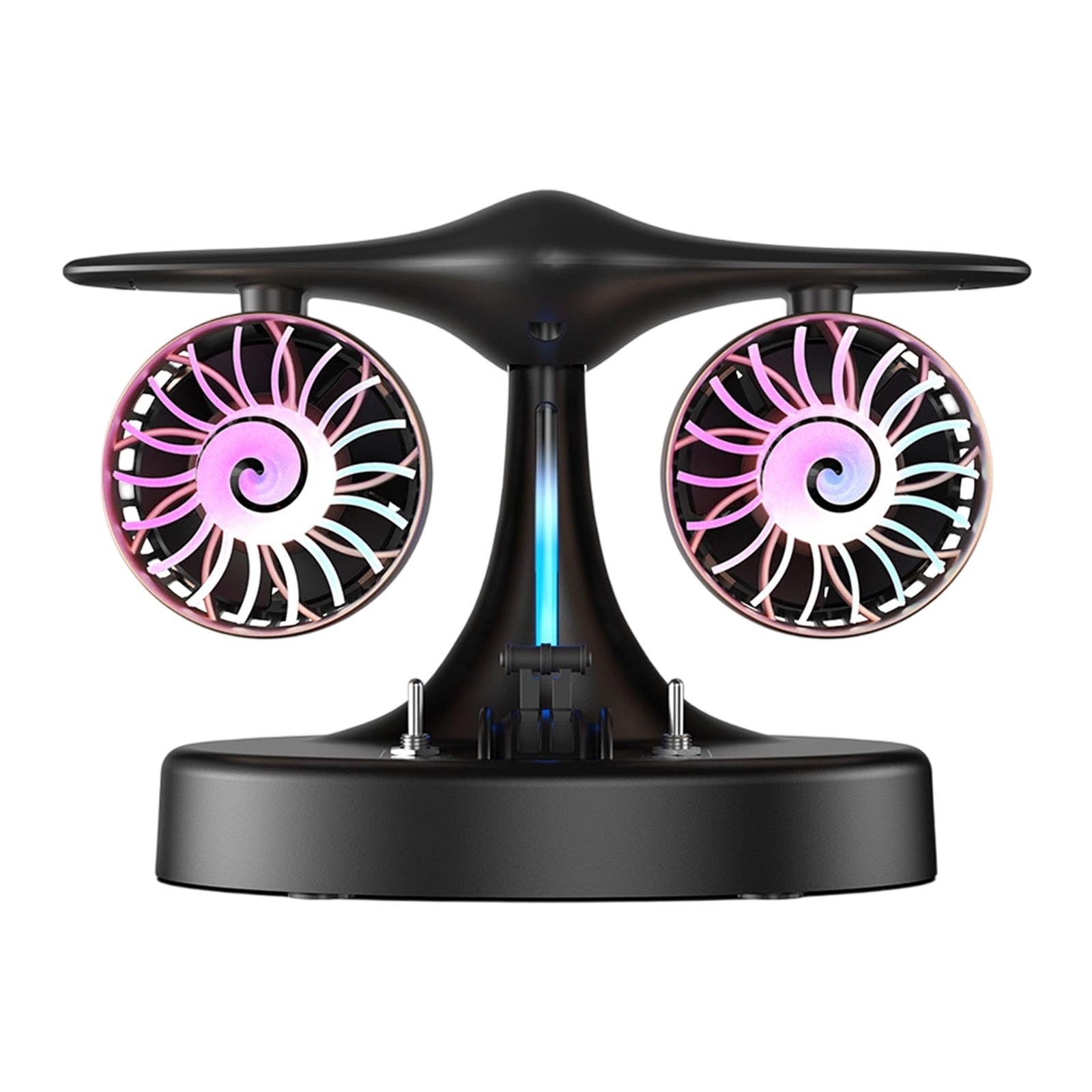 PANGBOER Desk Fan 5000mAh Plane Shape Double Head Rechargeable Cooling Device Texture for Travel and Cooling Aircraft Engine
