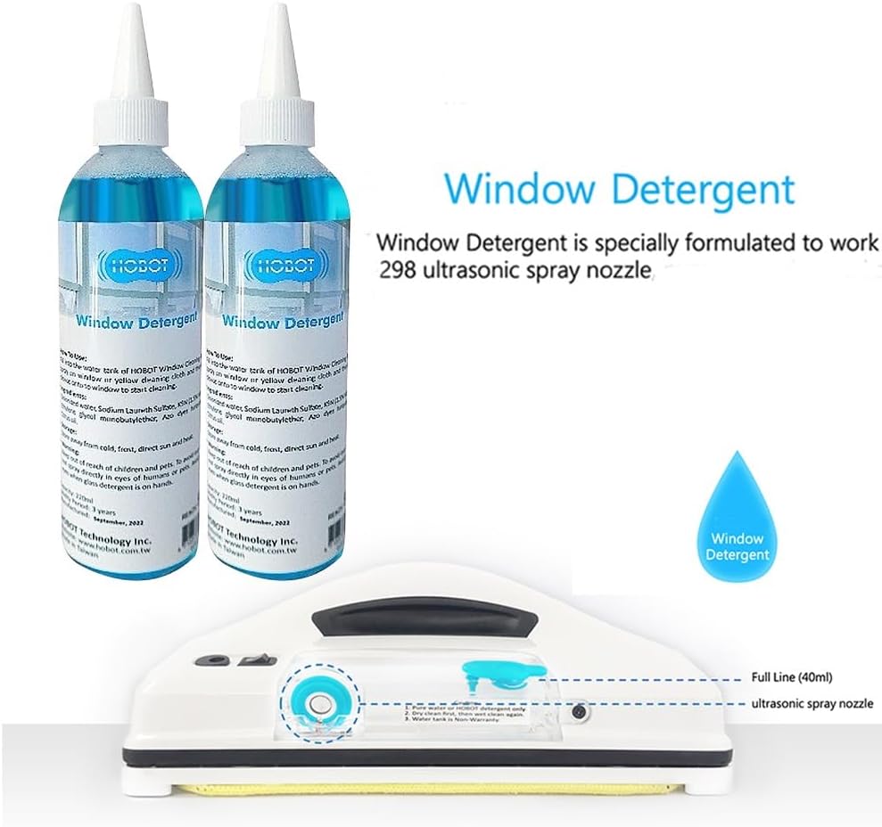 2 Bottles 220ml Window Robot Cleaning Liquid Detergent Compatible With HOBOT 2S 188 188C/198 358 368 R3 S7 PRO 298 388 Glass Cleaning Robot Accessories