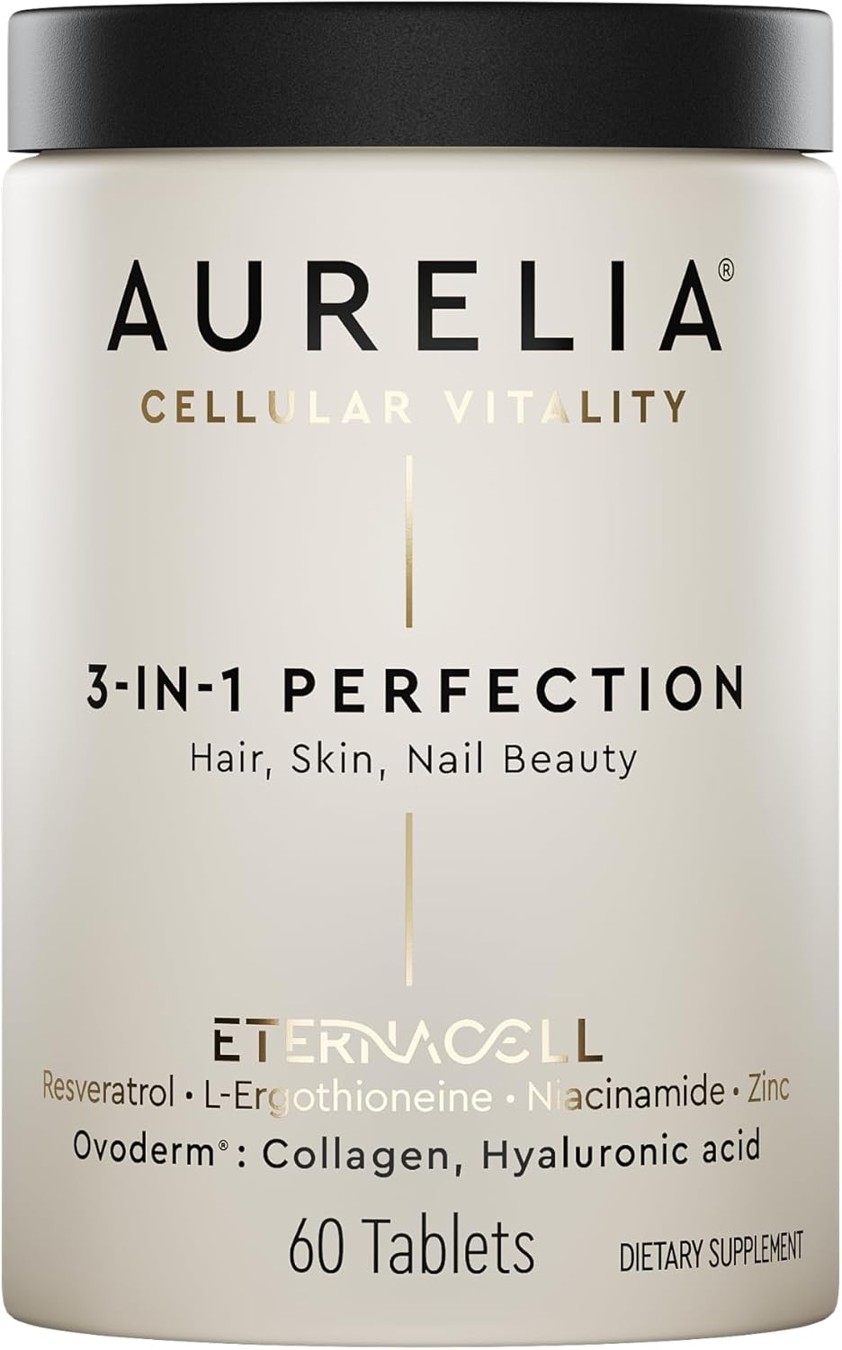 AURELIA 3-in-1 Perfection | Advanced Cellular Anti-Aging Supplement | Boost Collagen Production & Strengthen Hair, Skin, Nails | with Zinc, Resveratrol, Niacinamide & Ergothioneine AURELIA 3-in-1 Perfection | Advanced Cellular Anti-Aging Supplement | Boost Collagen Production & Strengthen Hair, Skin, Nails | with Zinc, Resveratrol, Niacinamide & Ergothioneine