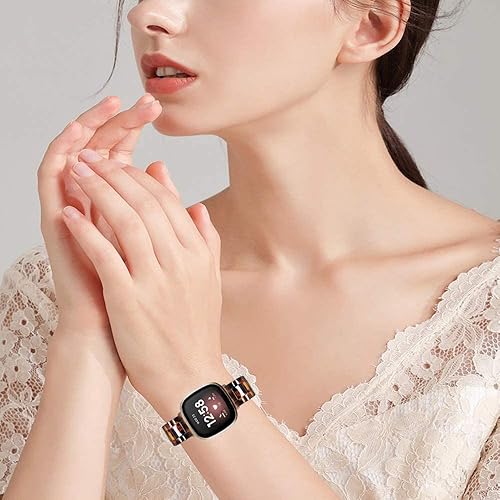 Miniatura 5 de Ayeger Pulsera de resina compatible con Fitbit Versa 4Fitbit Versa Sense 2 correa de pulsera ligera para mujeres y hombres con hebilla de metal de