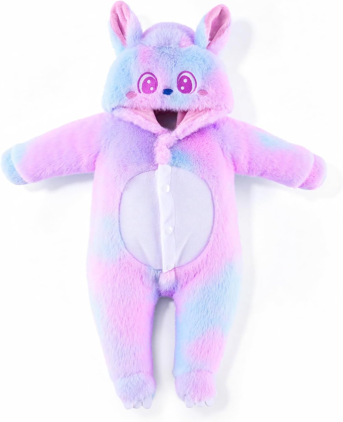 BABESIDE Reborn Baby Doll Clothes for 17-22 Inch Dolls, Pastel Bunny Hooded Doll Clothing with Snap-Front Closure, Reborn Baby Dolls Accessories for Dress-Up and Display