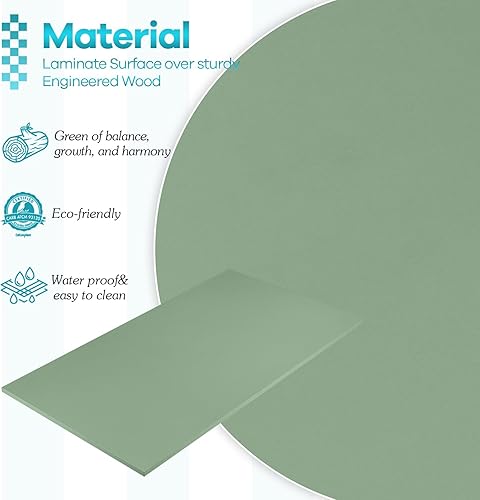 Miniatura 4 de Kaboon Mesa universal de 23.62 pulgadas de profundidad x 59.1 pulgadas de ancho, verde, mesa de madera de una pieza para escritorio de pie, encimera