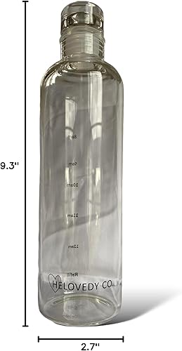 Miniatura 9 de Botella de agua de vidrio de 16 onzas, 100% borosilicato, rosa, transparente y azul, medidas motivacionales con tiempo, sin BPA, ecológica, para